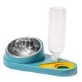 thumbnail image 4 of Cuenco doble para perros y gatos, cuenco para comida y agua, alimentador antiderrames inclinado, arco desmontable azul Jinwen Alimentador Automático, 4 of 8
