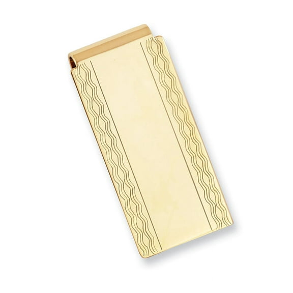 Gold-plated Patterned Edge Hinged Money Clip