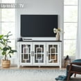thumbnail image 4 of Joaxswe 55" Coffee Wine Bar Cabinet with 3 Glass Doors, Modern Buffet Sideboard Table for Dining Room, White, 4 of 8