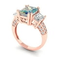 thumbnail image 2 of Three-Stone Engagement Ring for Women - 4.27ct Blue Moissanite in 14K Rose Gold Promise Ring, 2 of 6