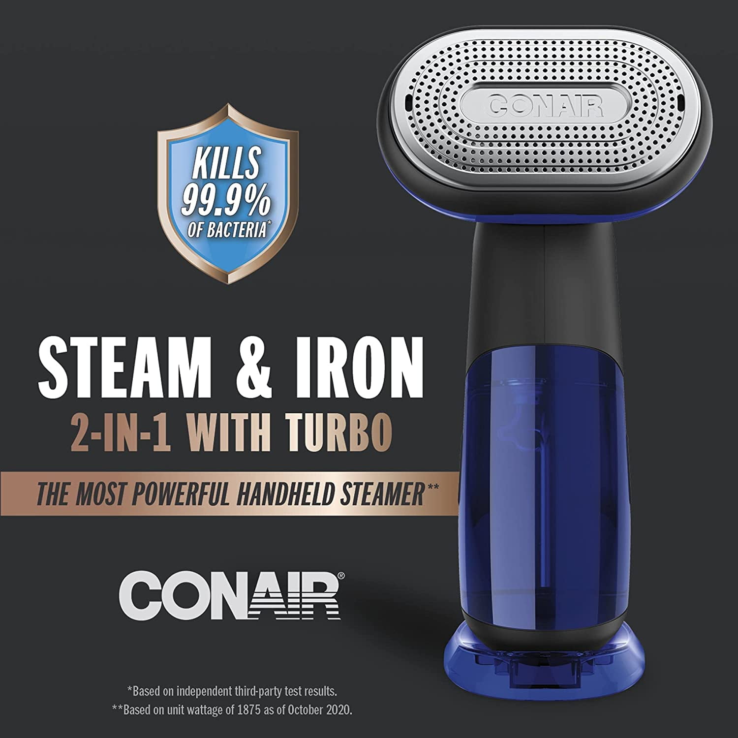 Conair 2in1 Hand Held Steamer and Iron for Clothes, Turbo