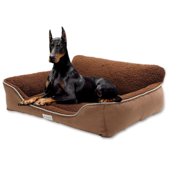 Euchirus Pet Dog Bed - Soft Plush Orthopedic Washable Dog Sofa with Waterproof Bottom