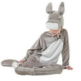 thumbnail image 4 of ZHOGXU Big Kids Boys Hooded Jumpsuit Long Sleeve Color Block Cute Animal Design Comfortable Fashion Romper For Stage Show Dance Party Grey 8-9 Years, 4 of 5