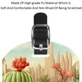 thumbnail image 4 of Square 2Pack PU Leather Cactus Cruise Luggage Tag with Privacy Cover and Name ID Tag for Travel Handbags Backpacks Luggage Tags, 4 of 6