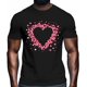thumbnail image 2 of Camisetas para hombre, camiseta romántica de algodón con cuello redondo y corazones rosas, manga corta para hombre, San Valentín, corazón de amor., 2 of 8