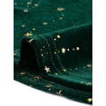 thumbnail image 5 of INSPIRE CHIC Women's Star Print Round Neck Long Sleeve Velvet Blouses M Green, 5 of 5
