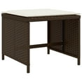 thumbnail image 6 of vidaXL 9 Piece Patio Dining Set with Cushions Brown Poly Rattan, 6 of 11