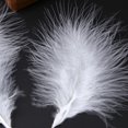 thumbnail image 4 of Bewildely 50 Uds. De plumas de marabú de pavo, vestido de boda esponjoso, decoración de joyería DIY, accesorios decorativos, plumas Artesanía Blanco Bewildely HA002055-01, 4 of 6