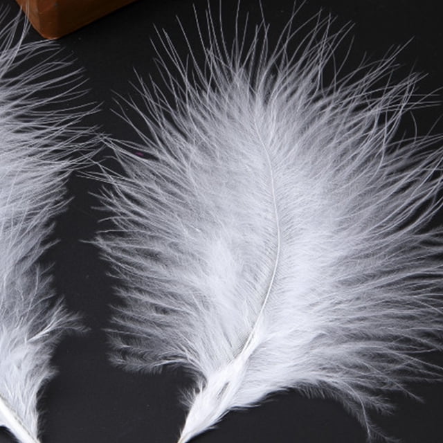 Advancent 50 Uds. De plumas de marabú de pavo, vestido de boda esponjoso, decoración de joyería DIY, accesorios decorativos, plumas Artesanía Blanco Advancent HA002055-01
