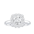 thumbnail image 4 of Rosec Jewels Moissanite Halo Engagement Ring for Women (D-VS1 Quality), 14K White Gold, US 11.50, 4 of 8