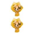 thumbnail image 4 of maskred Specially Designed Flower Shape For Gifting Eternal Flowers Same Color Packaging Paper Is Full Of And Aesthetics Yellow yarn bouquet 2Set, 4 of 6