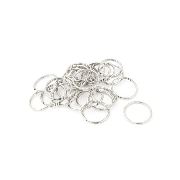 24pcs 3cm Dia Metal Double Loop Split Ring Key Holder Hanging Keyring Keychain