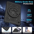 thumbnail image 4 of Case for Samsung Galaxy Tab A9,Anti drop silicone+PC Layer Protective Case 360 ° Rotating Bracelet Handle Stand ,Shoulder Strap, Heavy Duty Shockproof Tablet Case,Black,For Galaxy Tab A9, 4 of 7
