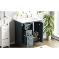 thumbnail image 4 of 30'' Ceramic Sink Bathroom Vanity - Solid Wood & Construction, Blue Theme, 3 Drawers Convenient Storage Unit 30" Cabinet With Basin Structure Boards Soft Close Doors Stylish, 4 of 6