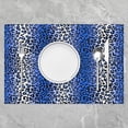 thumbnail image 2 of Blue Leopard Kids Placemats Set of 4,Geometric Dot Stripe Patchwork Table Place Mats,Abstract Cheetah Skin Rustic Farmhouse Kitchen Decor,Noble Chic Placemat Kitchen Table Decoration 12"x18", 2 of 4