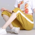 thumbnail image 4 of Casual Pants for Women Summer Capri Pants Contrast Slim Fit Sporty Cropped Harem Lightweight Trousers Womens Sweat Pants Yellow L, 4 of 4