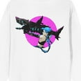 thumbnail image 4 of Arcane League Of Legends Jinx Metallic Ink Portrait Adult White Crew Neck Long Sleeve Sweatshirt-Large, 4 of 4