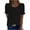 Black, variant on Staron Summer Tops for Women Casual Loose Blouse Round Neck Short Sleeve Lace Solid Fashion T-Shirt, Black S