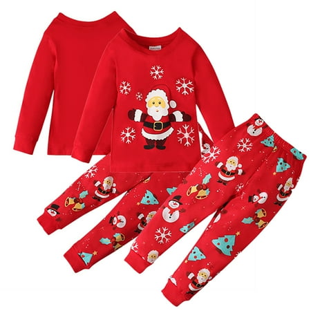 

KYAIGUO Toddler Boys Christmas Pajama Set 2-Piece Baby Snug-Fit Cotton Pjs Loungewear for 1-8 Years Old