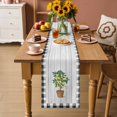 thumbnail image 2 of Summer Lemon Table Runner 72 Inches, Potted Plant Black Plaid Vintage Wood Bed Runner Dresser Scarves Tabletop for Indoor Outdoor Parties/Ceremony/Banquet, 16" x 72", 2 of 9