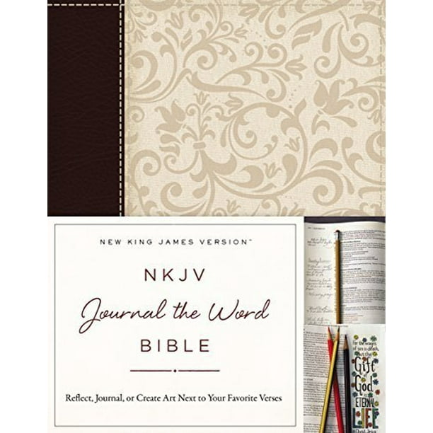 NKJV Journal le Mot Bible (Marron/crème Lin Leathersoft)