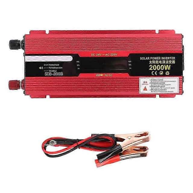 2000W Portable Inverter Solar Power Inverter for Home (24V to /LCD)