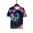 thumbnail image 6 of ALLLIST Crew Neck Tops for Women Short Sleeve Cotton T-Shirts Trendy Blue Tie Dye Shirts Clothing for Women, 6 of 9