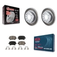 thumbnail image 1 of Transit Auto Rear Coated Disc Brake Rotors and Ceramic Pads Kit for Car Volkswagen Jetta Rabbit Audi A3 Quattro KGC-101669, 1 of 11