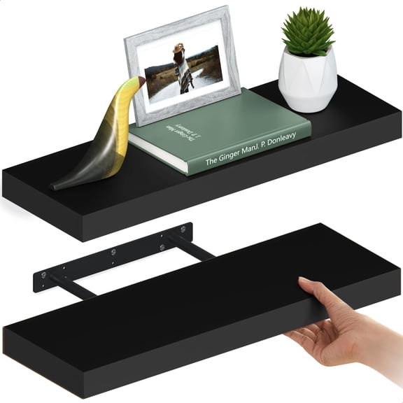 Floating Shelves for Wall, " Wood Wall Shelf Set of , with Invisible Brackets for Bathroom, Living Room, Bedroom, Kitchen, Nursery, " Deep,