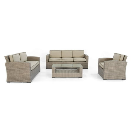 Creative Living Ferrara Conversational Sofa Set - Taupe Weave