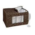 thumbnail image 1 of Homewear Hudson Damasco Marrón Flauta Almacenamiento De Copas Para 12 Vasos 11 Por 14,5 Por 9,25 Pulgadas, 1 of 1