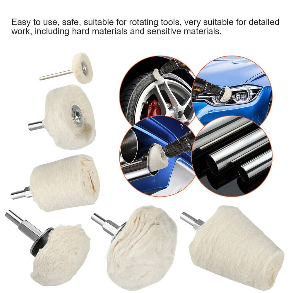 15Pcs Polishing Buffing Pads Kit Cloth Wheel Wool Wheel for Car Polishing Grinding