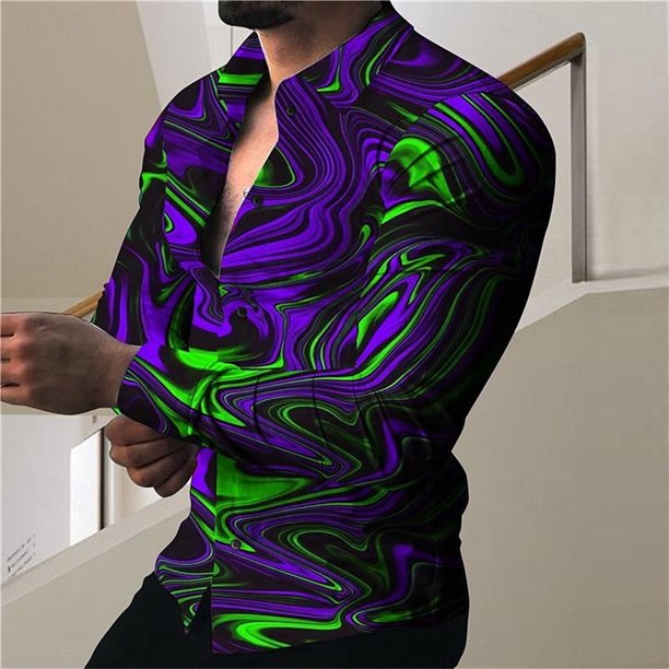 Camisa tipo cárdigan de cuello polo de manga larga con estampado clásico de verano para hombre, ropa creativa de alta calidad para hombre