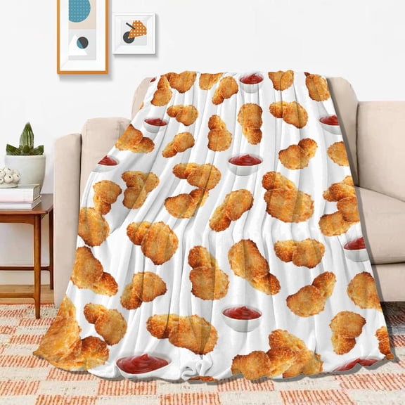 Verolix Nuggets Throw Blanket 50 x 40 Inch, Soft Flannel Fleece Lightweight Decorative Blanket for Couch Sofa Bed