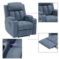 thumbnail image 7 of Recliner Chair, Single Reclining Sofa, Fabric Upholstered Lazy Sofa Home Theater Seating Indoor Lounge Furnitur, Blue, 7 of 7