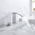 thumbnail image 3 of 8 Inch Waterfall Widespread Bathroom Sink Faucet 3 Hole in Chrome Finish, 3 of 8