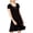 Black, variant on PLANET GOLD Womens Black Short Sleeve Scoop Neck Above The Knee Party Fit Flare Dress Juniors M
