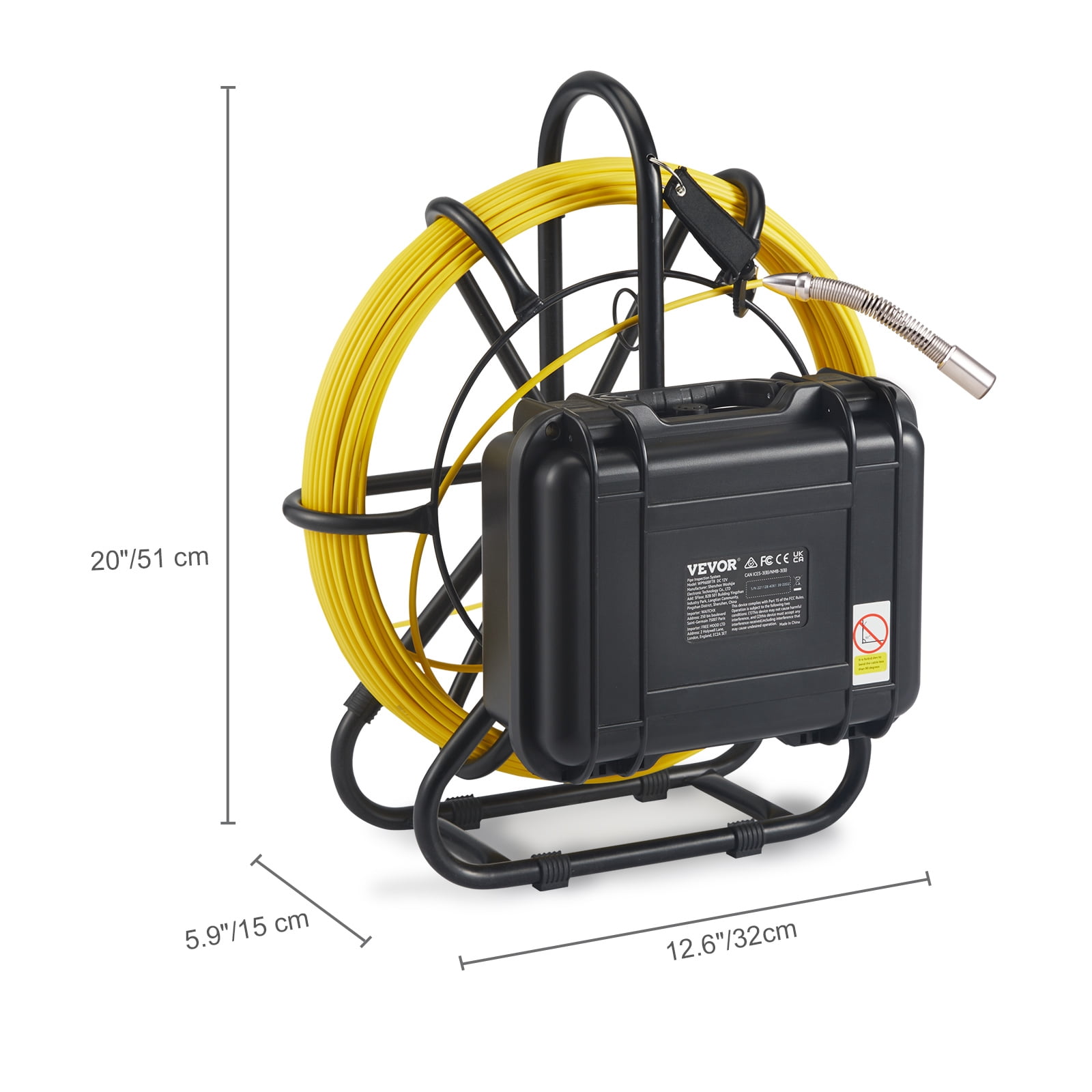 BENTISM Sewer Camera Pipe Inspection Camera w/ 512hz Sonde 9in 720p Screen 164 ft