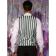 thumbnail image 3 of Unique Bargains Men's Business Slim Fit V Neck Sleeveless Striped Print Waistcoat Vest S Black, 3 of 6