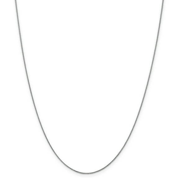 The Black Bow 0.65mm, 14k White Gold, Diamond Cut Spiga Chain Necklace, 16 Inch