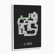 CS:GO de_Mirage Map Poster; Gaming Wall Art