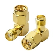 4pcs SMA Coax SMA Male to Female Right Angle 90-Degree Adapter Gold Plated Connector
