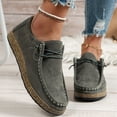 thumbnail image 4 of Womens Sneakers, Lace Up Loafers for Women Comfortable Round Toe Slip On Flats Work Walking Shoes With Arch Support Stylish Oxford Shoes Lightweight Non-Slip Casual Shoes Fashion Sneakers, Gray 9, 4 of 7