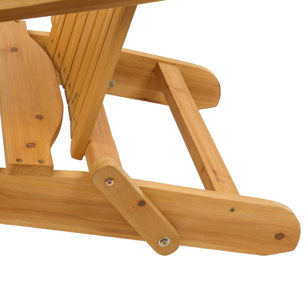 Adirondack Chair, Folding Wooden Lounger Chair, All-Weather Patio Chair for Fire Pit/Garden/Fish Natural
