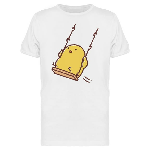Cute Chicken Swinging Cartoon T-Shirt Men -Image by Shutterstock, Male 4X-Large