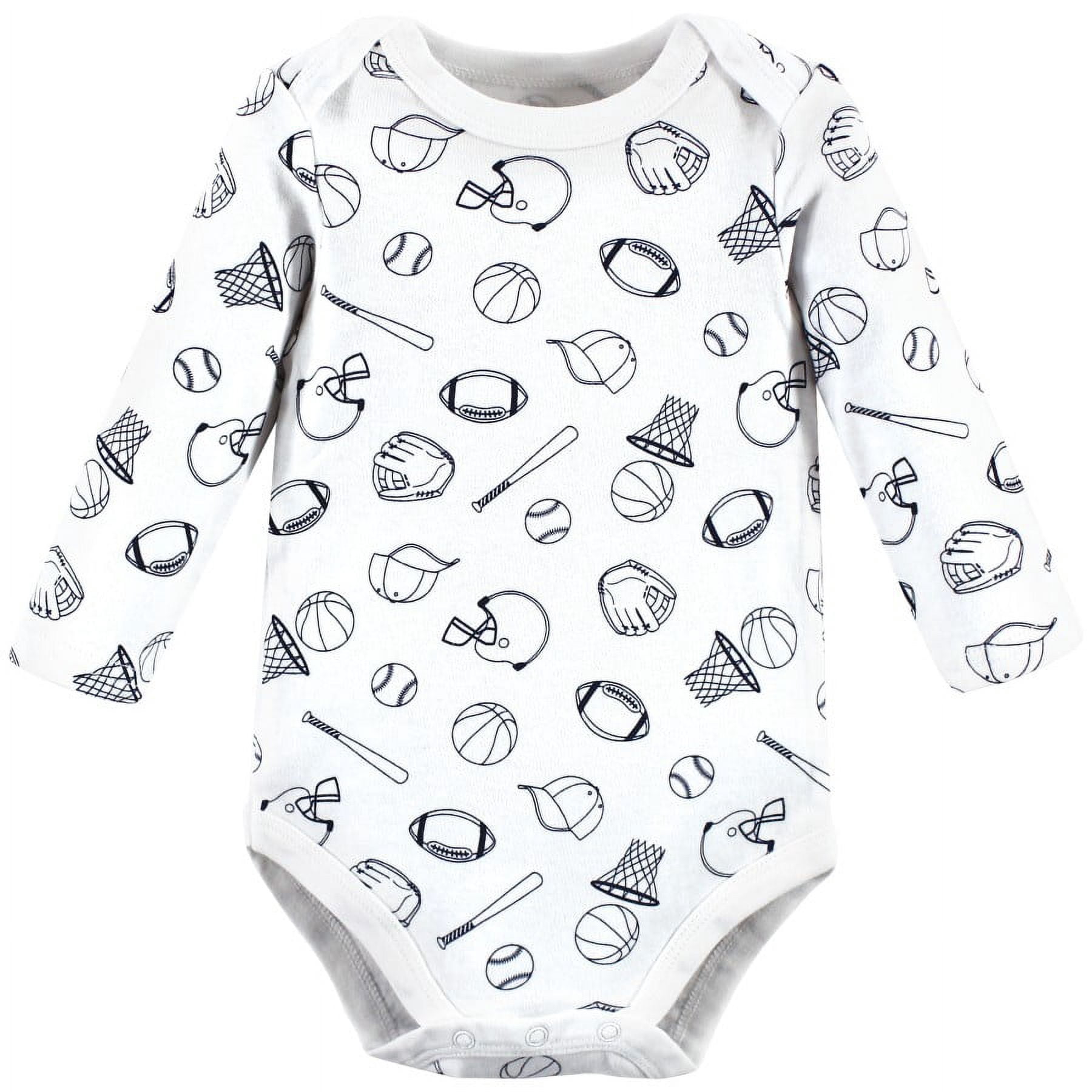 Hudson Baby Cotton Long-Sleeve Bodysuits, 3- Pack, Newborn- 24 Months