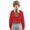 thumbnail image 2 of COEQINE Crop Top for Girls Short Length Long Sleeve Sweatshirt, Fall Winter Crewneck Pullover, Cute Casual Loose Fit Tops for Kids 13-14 Years, Santa Claus Green Red, 2 of 7