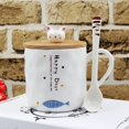 thumbnail image 4 of Cat Ceramics Coffee Mug Teacup with Lid and Spoon, 4 of 5