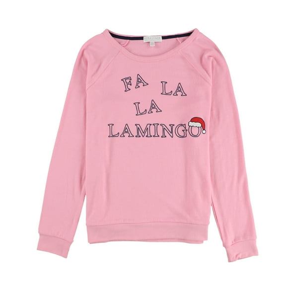 P.J. Salvage Womens Fa La La Lamingo Pajama Sweater, Pink, Small