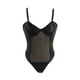 thumbnail image 5 of Gibobby Lencería sexy de mujer tanga Día de San Valentín Camisón sexy transparente sexy para mujer con empalme de cuero de malla negra para mujer(Negro, G), 5 of 5